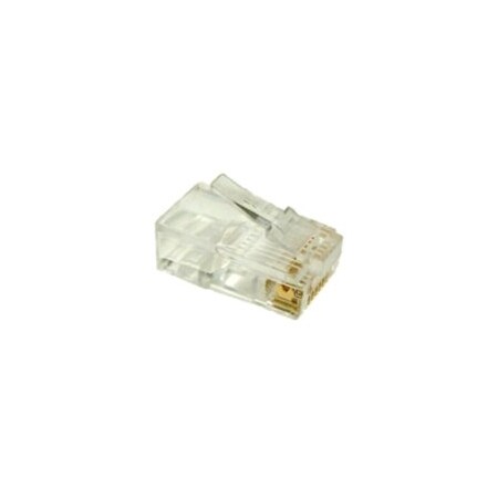 Micro Connectors Cat 5e 24AWG RJ 45 Modular Plug, Clear, 100PK C20-088L5-100