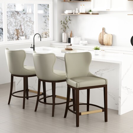 Manhattan Comfort Blair Counter Stool in Stone, 3PK 3-CS020-ST
