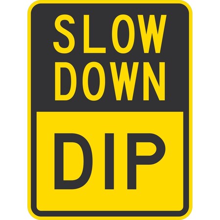 Lyle Slow Down DIP, 18x24, High Intensity Prismatic, Yellow G-10828-HI_18x24