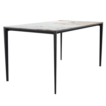 Leisuremod Rectangular 55.11 in W, 28.7 in L, Stone/Aluminum, White Grey ATBL-55CG-S