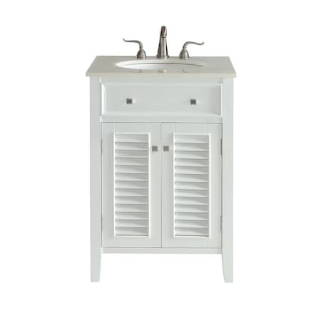 Elegant Decor 48 in. Single Bathroom Vanity Set Oval Porcelain Under Mount Sink, White VF15048WH