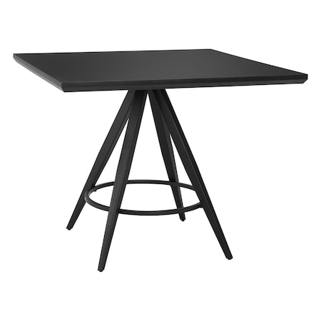 Homeroots 36" Black Wood and Steel Square Dining Table 602238