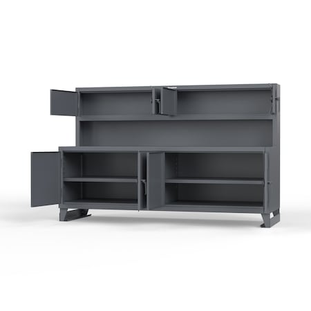 Strong Hold 7 GA Industrial Shop Table with 2 Drawers and UHMW Top T7236-2DB-UHMW