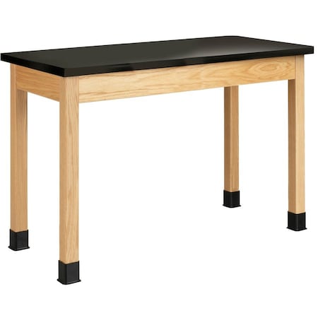 Diversified Spaces Rectangle Tbl, Plain Apron, 54" W, 56" L, 36" H, ChemGuard Laminate, black P7202BK36N