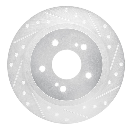 Dynamic Friction Co DFC Brake Rotor - Drilled and Slotted - Silver 631-67018R