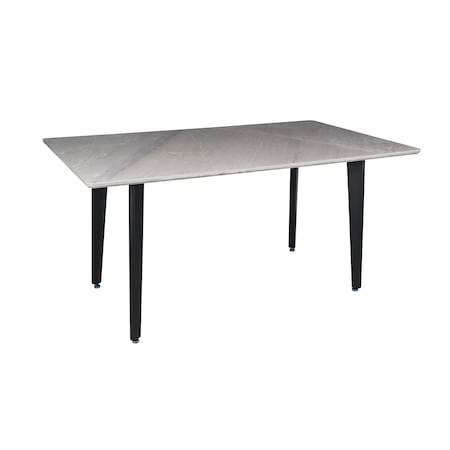 Homeroots 63" Gray Stone and Metal Dining Table 558161
