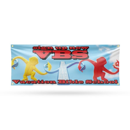 Signmission VBS Sign Up Now, 18 Inch x 48 Inch, Vinyl Banner B-30910