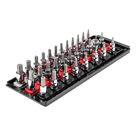 Tekton Socket Set, Steel, 14 3/4 in L SHB91203