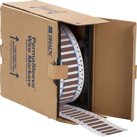 Brady PermaSleeve Heat Shrink Wire and Cable Labels 3/8 in. for 3 in., 1 in. Brown Double-Sided 3PS-375-2-BR-S-2