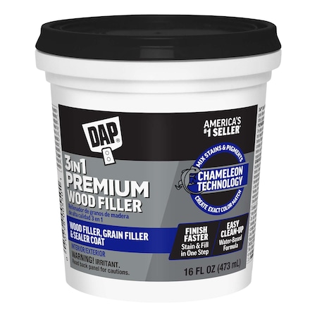 Dap Filler, Pail, White, Premium Wood Filler 7079800550