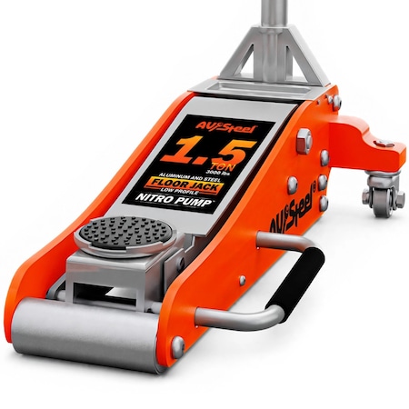 Av Steel Low Profile Floor Jack 1.5 Ton (3,000 lbs), Dual Piston Pump, Lift Range 3-1/8 in to 14 in AV-152FH