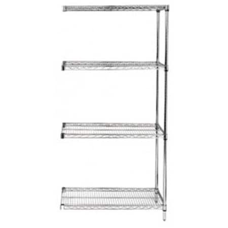 Betterbeds 4-Shelf Wire Shelving Add-On Unit Stainless Steel - 30 x 72 x 74 in. BE1135499