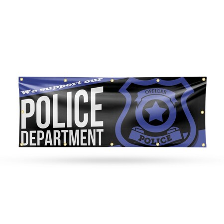 Signmission We Support our Police Department, 48 Inch x 120 Inch, Vinyl Banner B-120-30935