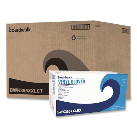 Boardwalk General Purpose Vinyl Gloves, Powder-Free, XX-Large, 2.6 mil Thick, 9.5" Long, Clear, 1000PK 365XXLCT