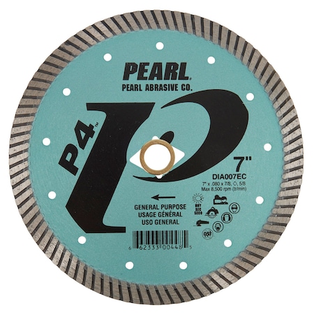 Pearl P4 EC Series General Purpose Turbo Blade 7in Diamond-5/8in-DKO-7/8in 12mm DIA007EC
