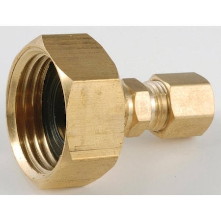 Anderson Metals Hose to Tube Adapter, 3/4 x 1/4 in, Female Hose x Compression, Brass 757422-1204