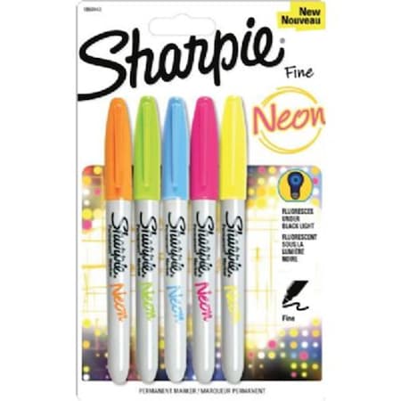 Sharpe Manufacturing Sharpie  Neon Permanent Marker 5-Color Set SN1860443