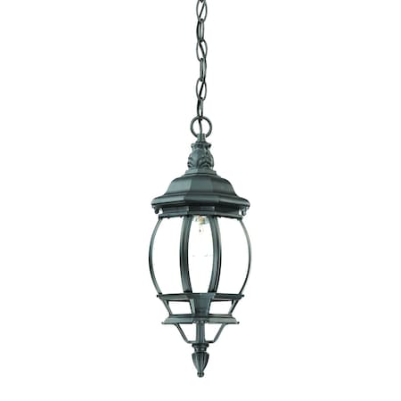 Homeroots Matte Black Glass Globe Hanging Light 397999