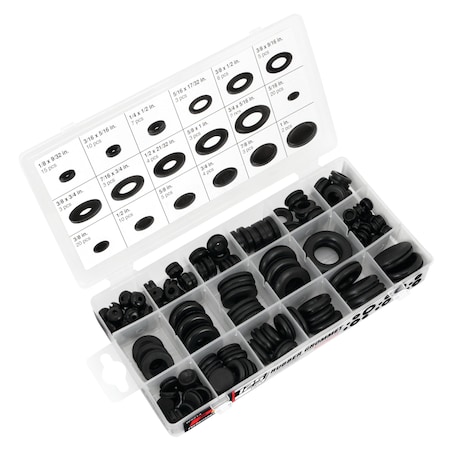 Performance Tool WILMAR WLMW5214 125 Pc Rubber Grommet Hardware Kit WLMW5214