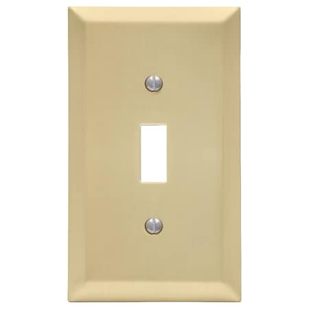 Amerelle Wallplate, 4-11/16 in L, 2-7/8 in W, 1 -Gang, Steel, Satin Brass 163TSB