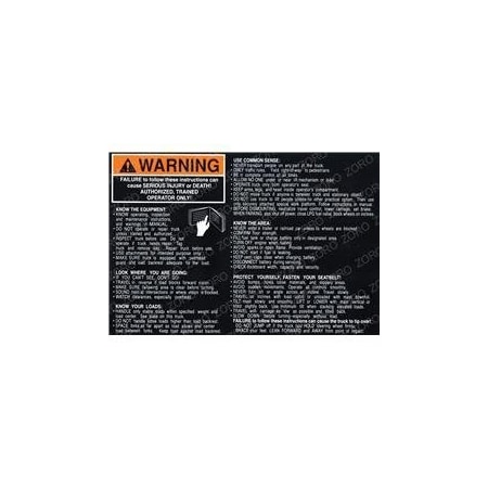 Hyster REPLACEMENT DECAL, OPERATING INSTRUCTIONS 1336605