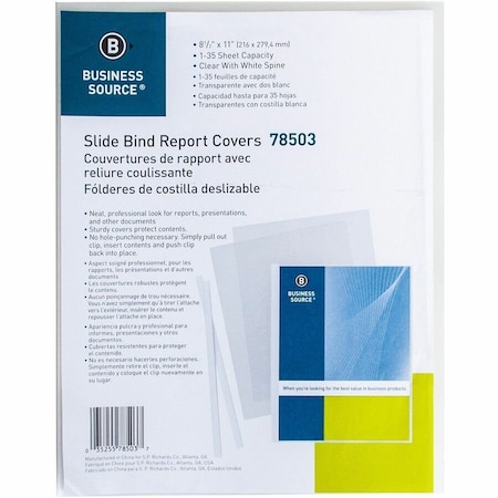 Business Source Report Cover, White, Plastic, PK50 BSN78503