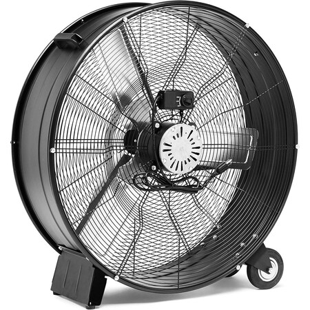 Edendirect 30 in. 2 fan speeds Drum Fan in Black with Adjustable Tilt and Rolling Casters ZRW5512P468549