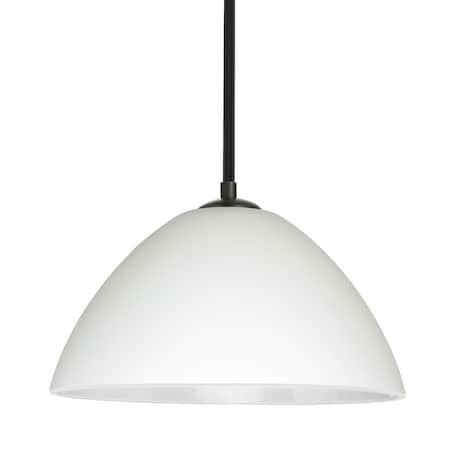 Besa Lighting Besa Tessa Stem Pendant, White, Black Finish, 1x 75W MAX E26 Base 1TT-420107-BK