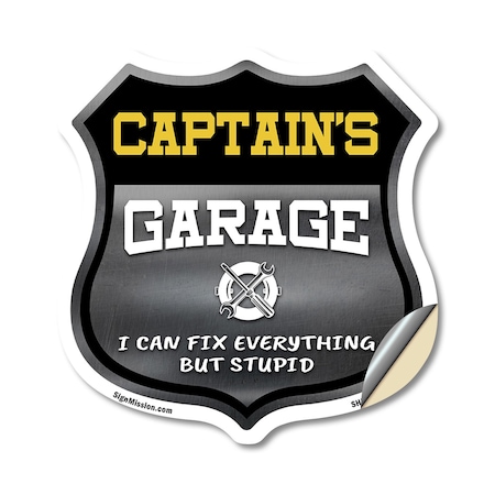 Signmission Captain's Garage I Can Fix Everything But Stupid, 18 Inch X 18 Inch, Vinyl Decal SHI-D-18-490-CAPTAIN