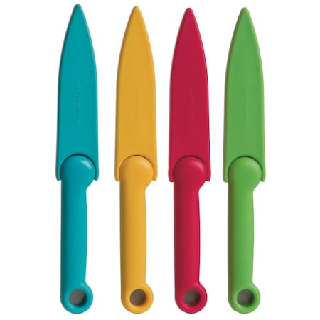 Progress Int KITCHEN SUPPLIES RV Knives Assorted Colors AcrylonitrileButadieneStyrene Handle Stainless Steel GT-3626