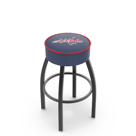 Holland Bar Stool Co 30" Washington Capitals Cushion Seat, Blk Wrinkle Base Swivel Bar Stool L8B130WshCap