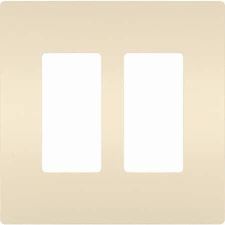 Legrand Wallplate, 4.94 in L, 4.96 in W, 2 -Gang, Polycarbonate, Light Almond RWP262LACC6