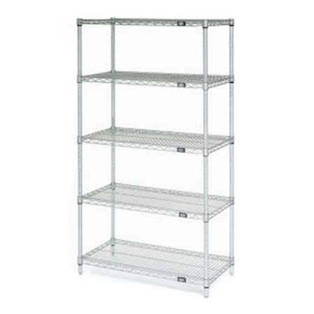Tosafos Epoxy 21 x 24 x 63 in. Starter Shelf Unit- Silver TO3092485