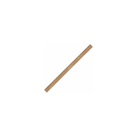 Charles Leonard Office Ruler, 24in Length x 1.3in Width, Wood, Metal, Brown 77324