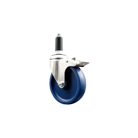 Service Caster 5 Inch 316SS Solid Poly Swivel 1-1/8 Inch Expanding Stem Caster Lock Brake SCC SCC-SS316TTLEX20S514-SPUS-118