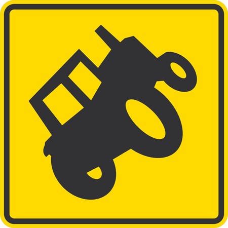 Lyle W11-5A, Farm Machinery Symbol (New Style Tractor), 36x36, Engineer Grade, Yellow G-16134-EG_36x36