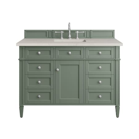 James Martin Vanities Brittany 48" Sgl Vanity, Smokey Celadon, w/ 3 CM Siberian Silestone Top w/FreePower Wireless Charger 650-V48-SC-FSFR