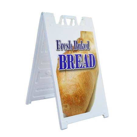 Signmission Fresh Baked Bread, A-Frame & 2 Sign Inserts, Heavy-Duty Plastic Frame SBHD-C-2436-Fresh Baked Bread