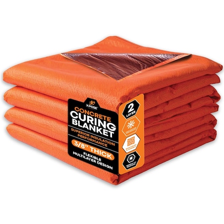 Xpose Safety Concrete Curing Blanket, 2-Layer, 6x25 ft, R-3.30 Air / R-1.37 Surface, Orange CCB-2L-X