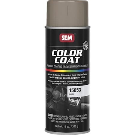 Sem Color Coat Flexible Coating, 16 oz Aerosol Can, Ivory, 24 hr Curing, Aerosol 15853
