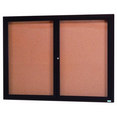 Aarco Illuminated Enclosed Bulletin Board w/ Bronze Anodized Al Frame, 48''Hx60''W DCC4860RIBA