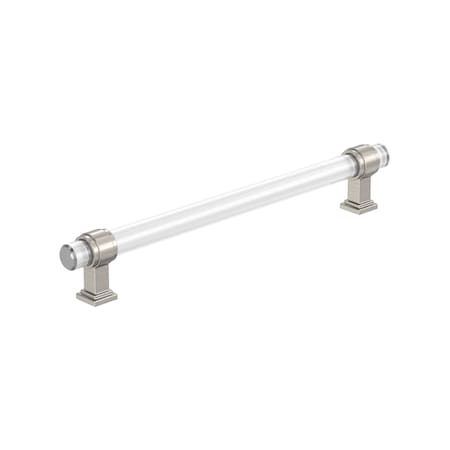 Amerock Glacio 8 inch 203mm Center-to-Center Clear/Satin Nickel Cabinet Pull BP36661CG10