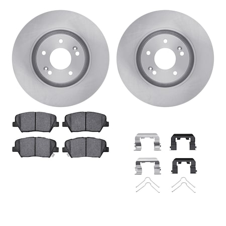Dynamic Friction Co DFC Brake Rotor with 5000 Brake Pads and Hardware Kit 6512-03121