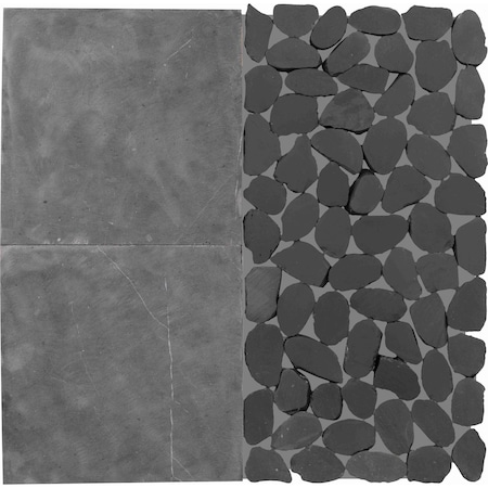 Daltile Pebble Oasis Natural Stone Art Deco Pebble Mosaic 11in x 11in in Honed Stark, 11PK PB39ARTDCPBMSHN