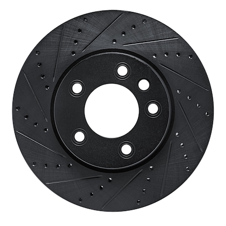Dynamic Friction Co DFC Brake Rotor - Drilled and Slotted - Black 633-74050D