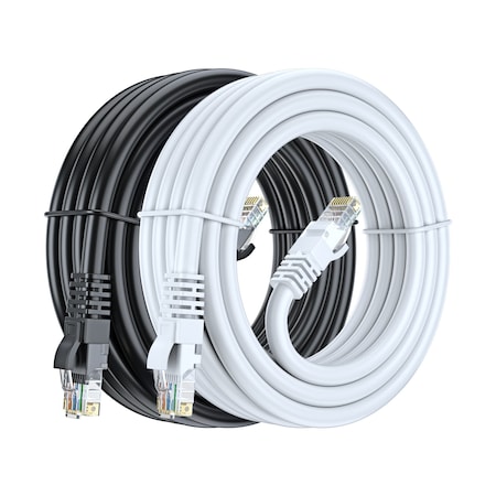 Maximm 12ft Cat6 Pure Copper UTP Ethernet Cable, 2PK, Multicolor, 2PK CAT6601