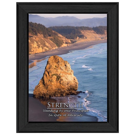 Homeroots Strength 1 Black Framed Print Wall Art 415560