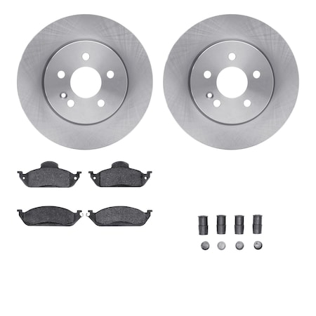 Dynamic Friction Co DFC Rotors with EURO 5000 Ceramic Brake Pads includes Hardware 6612-63380
