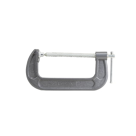 Vulcan C-Clamp, 6 in Max Opening Size, 2-3/8 in D Throat, Steel Body, Gray Body JL27365