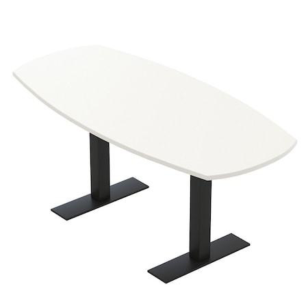 Skutchi Designs Arc Boat Conference Table With Power, 36 in W, 72 in L HAR-ABOT-36X72-T.BK-W960-NA